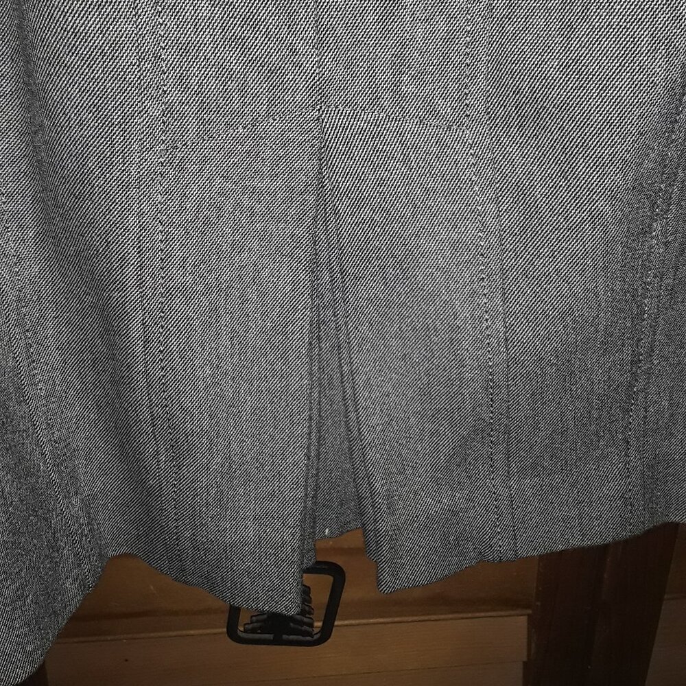 Vintage Express SZ 8 Silver Gray Birdseye Print Blazer Skirt & Jacket Suit Set - Picture 6 of 12